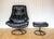 Mid-Century Norwegian Black Leather Stressless Lounge Chair and Ottoman Set from Ekornes, 1980s, Set of 2 For Sale - Image 12 of 18