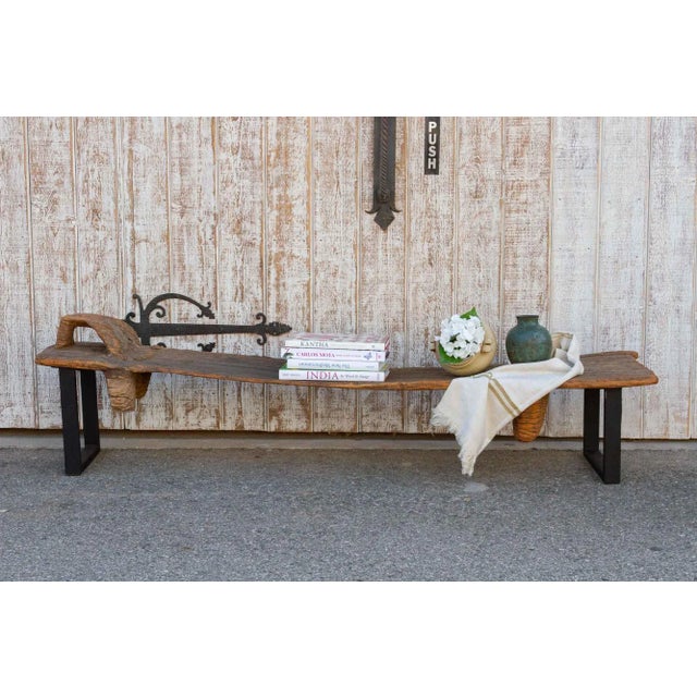 Old large wooden bed carved out of one piece of wood, this Senufo bed was used for ceremonial purposes, in addition to...