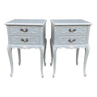 1900s French Louis XVI Mint Beech Nightstands-Pair For Sale