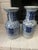 PAIR OF 16" DOUBLE HAPPINESS PORCELAIN VASES -BLUE/WHITE PORCELAIN . accent for table, fireplace, fill with flowers, branches