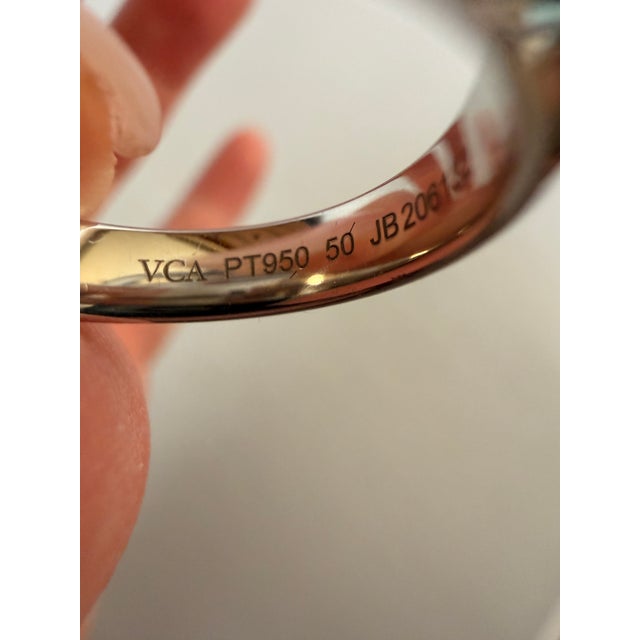 Early 21st Century Van Cleef & Arpels Platinum Diamond Band, Size 5.5 For Sale - Image 5 of 12