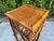 Contemporary Vintage 34” Burnt Split Bamboo & Woven Rattan Pedestal Plant Stand For Sale - Image 3 of 8