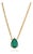 3.88ct Pear Cut Emerald Solitaire Art Deco Necklace in 14k Gold Curb Chain For Sale