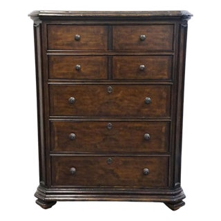 Stanley Furniture Walnut Contemporary Traditional 46" Chest of Drawers 128-13-12 For Sale