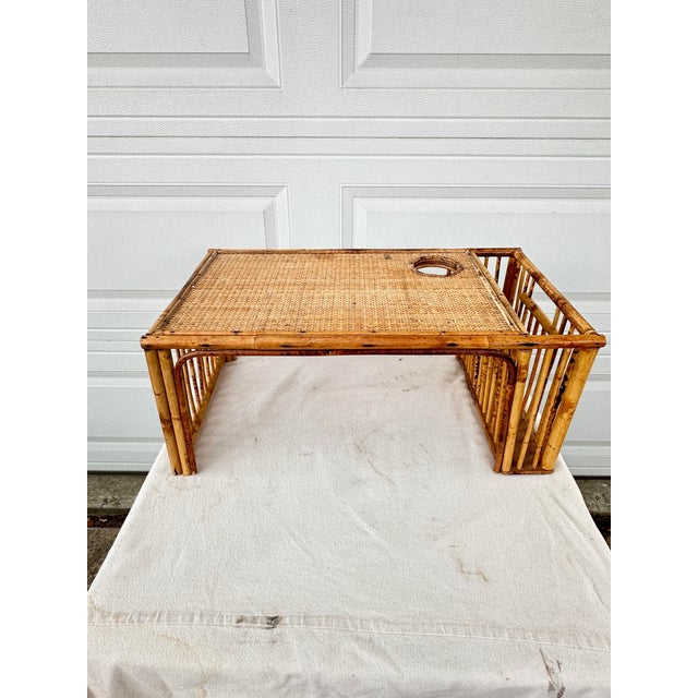 Vintage Bamboo Breakfast Tray For Sale In New Orleans - Image 6 of 11