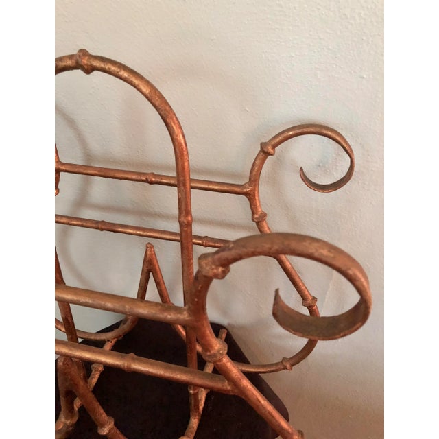 1950s 1950s Vintage Hollywood Regency Faux Bamboo Magazine Rack For Sale - Image 5 of 8