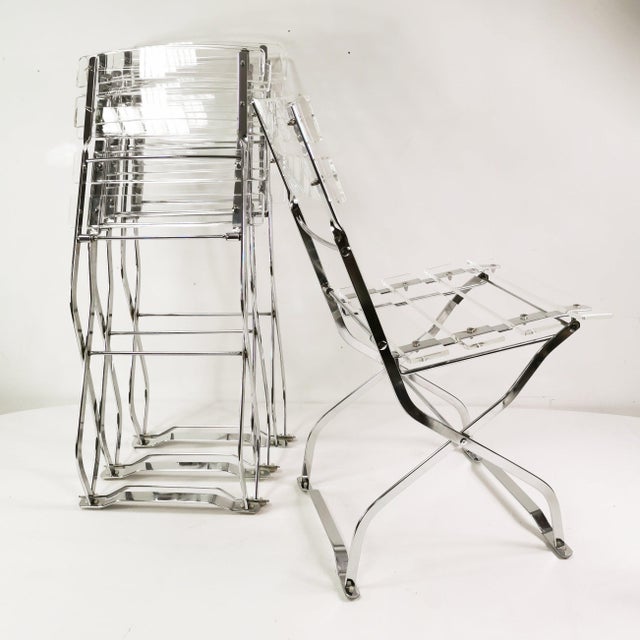 Vintage Folding Chairs from Maison & Jardin, 1970s, Set of 4 For Sale - Image 16 of 18