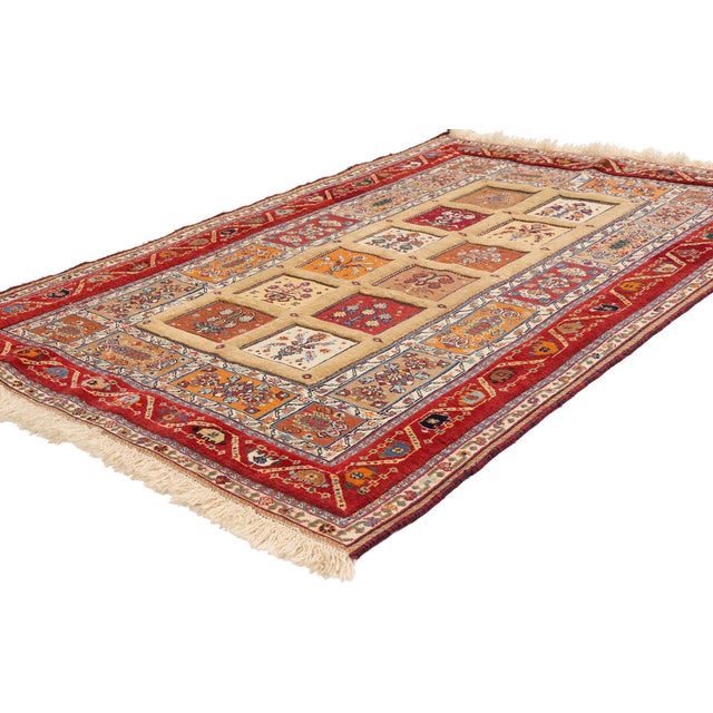 79728 Vintage Persian Shiraz Rug, 03'04 x 04'11. The Jeweled Garden: A Vintage Persian Shiraz Masterpiece of Regal...