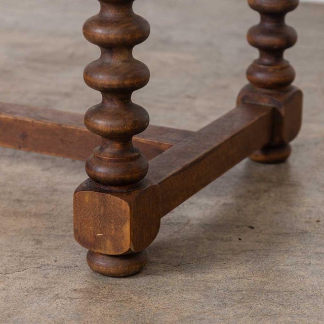 1940s French Wood and Woven Bobbin Stool For Sale - Image 10 of 13