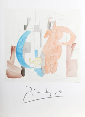 1980s "Composition" Lithograph After Pablo Picasso
