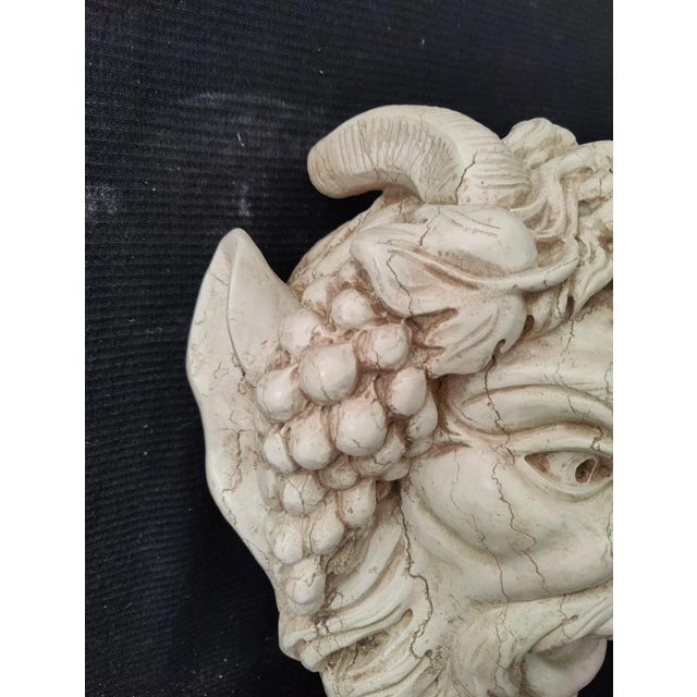 Fountain Mask with Face of Faun with Grapes in Asiago White Marble, Venice For Sale - Image 6 of 12