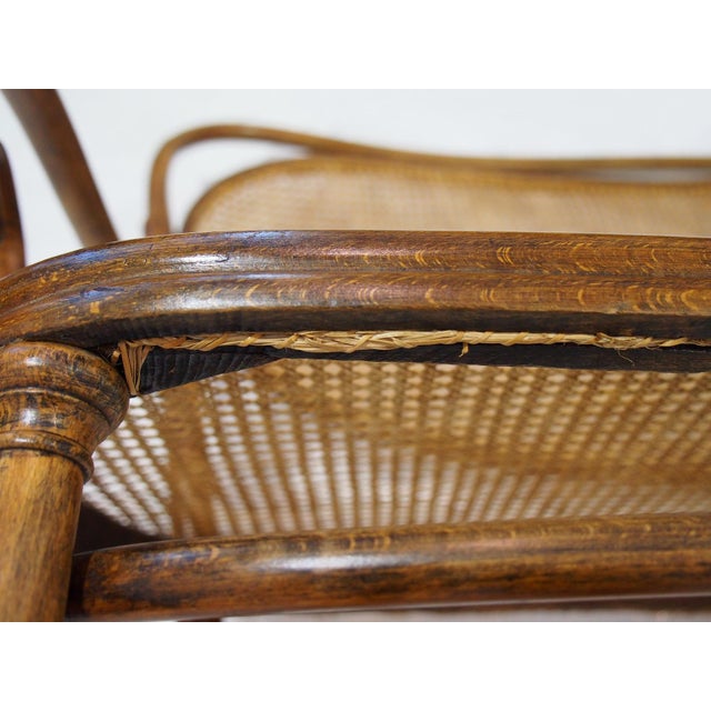 Vienna Secessionist Bentwood and Rattan Settee from Thonet For Sale - Image 16 of 18