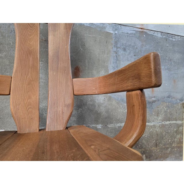 Vintage Brutalist Dining Chair in Oak by De Puydt, Belgium, 1970s For Sale - Image 10 of 16