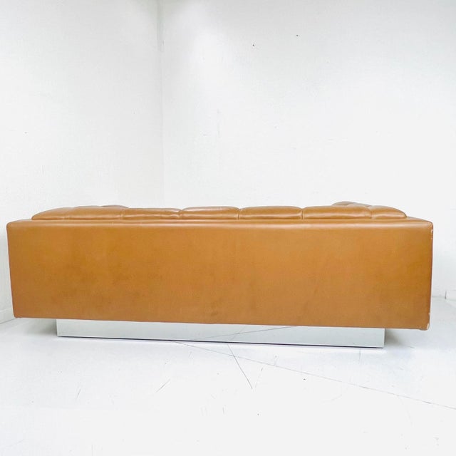 Postmodern 1970s Channeled Leather Sofa by Metropolitan For Sale - Image 3 of 12
