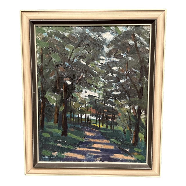 Ingvar Walterström, Forest Road III, 1960s, Oil on Canvas, Framed For Sale