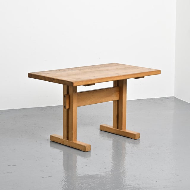Elm Dining Table by Charlotte Perriand for Les Arcs, France, 1970s For Sale - Image 12 of 15