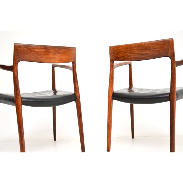 1960s Vintage Danish Model 57 Chairs from Niels Moller, 1960s, Set of 2 For Sale - Image 5 of 11