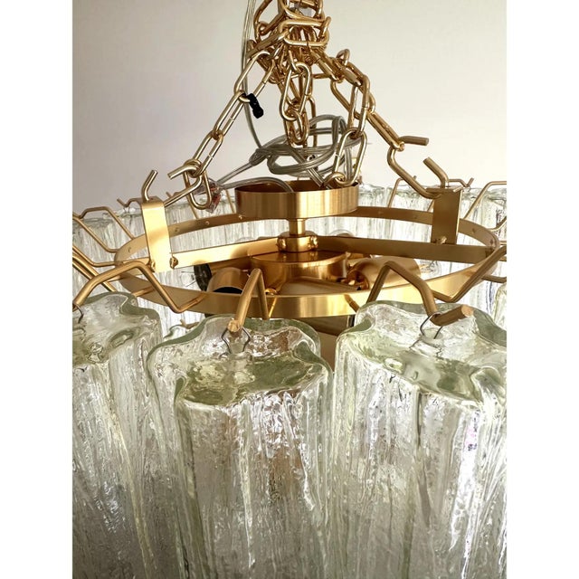 Contemporary Italian Champagne Tronchi Murano Glass Flush Mount in Venini Style by Simoeng for Simoeng For Sale - Image 3 of 9