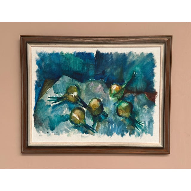 Original Swedish Oil on Canvas – “Abstract Composition” by Bergengren – Signed & Dated 1970 – Vintage & Framed – 69 × 54...