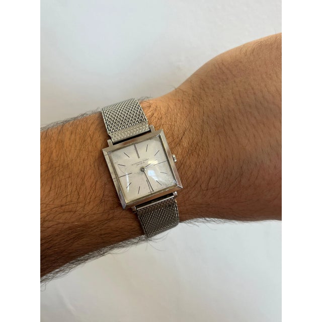 Antique Audemars Piguet Unisex 25mm wrist watch. Features 18k white gold case and stainless steel replacement strap....