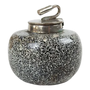 Tiny Vintage Curling Stone Shaped Inkwell