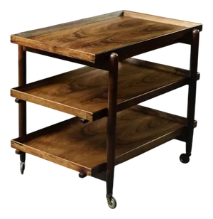 Vintage Danish Rosewood Serving Trolley by Poul Hundevad, 1960s