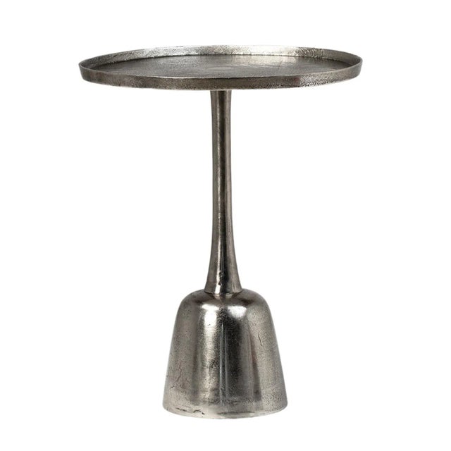 Round Nickel Side Table For Sale - Image 4 of 4