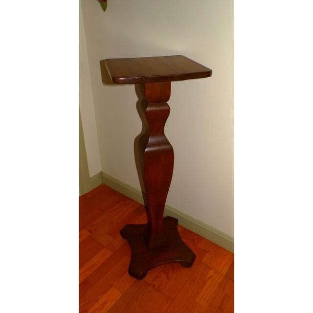 Traditional Vintage Solid Wood Pedestal Plant Fern Bust Stand For Sale - Image 3 of 16