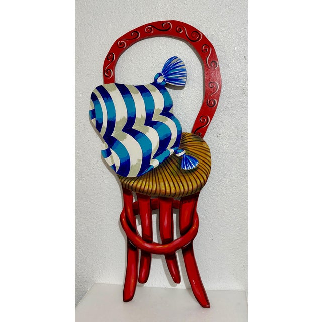 Amanda Watt (Irish, 1960-) Thatched Chair 1996 7/25 Paint on wood Hand signed, titled and dated verso Dimensions: 48 X 23...