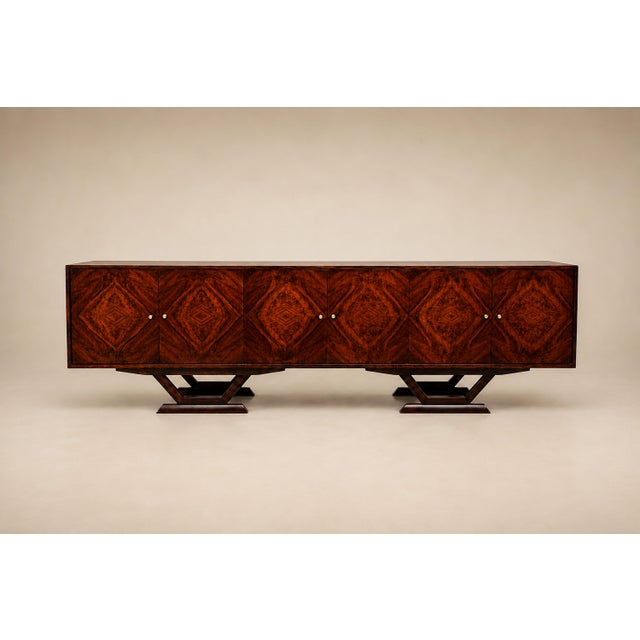 Monumental Brazilian Rosewood Credenza With Geometric Veneer Work by Móveis Teperman, 1950s For Sale - Image 10 of 18