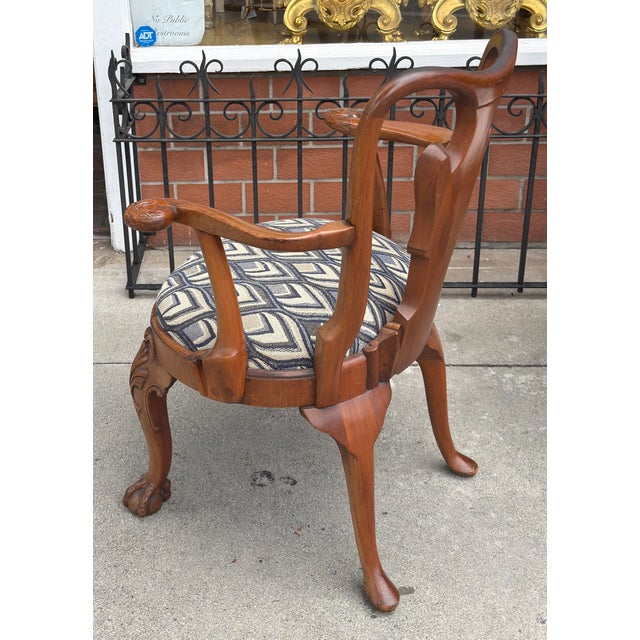 Antique George I Swan Handle Mahogany Arm Chair For Sale In Los Angeles - Image 6 of 7