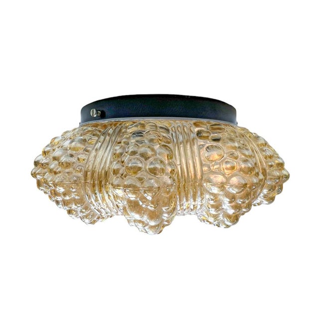 Amber Bubble Glass Flush Mount in the style of Helena Tynell, 1960s For Sale - Image 15 of 15