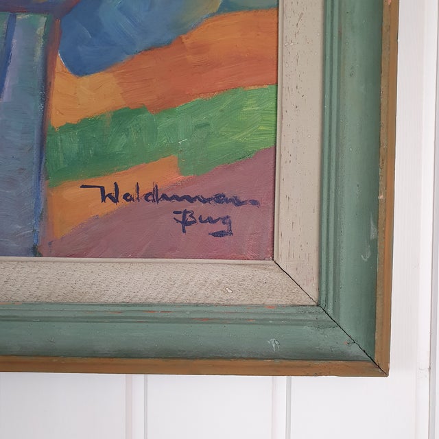 1947 Mid-Century Swedish Modernist Oil Painting by Waldemar Berg For Sale - Image 14 of 18