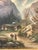 An impressive antique European rural landscape oil painting executed in the tradition of the Old Masters, unsigned. The...