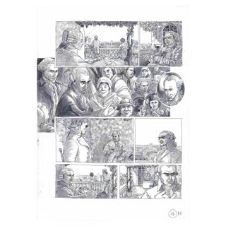 Vincenzo Bizzarri, Beaumarchais Speaks, Ink & Watercolor on Paper, 2019 For Sale