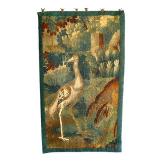 French Aubusson Verdure Showing a Bird, Circa 1700 For Sale
