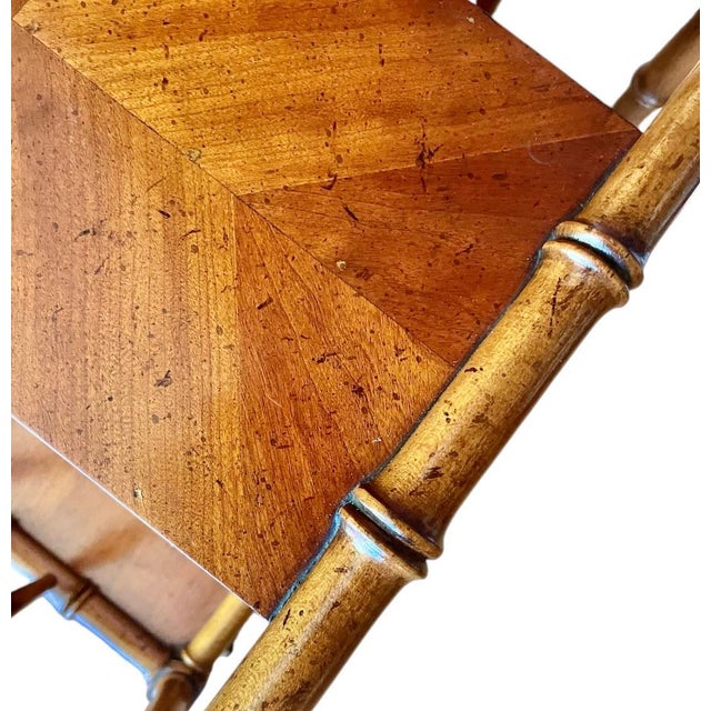 1970s Vintage Faux Bamboo Canterbury Magazine Rack by Baker Furniture