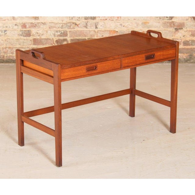 Mid-Century Swedish Teak Side Table with 2 Drawers from Skaraborgs Möbelindustri, 1960s For Sale - Image 3 of 12