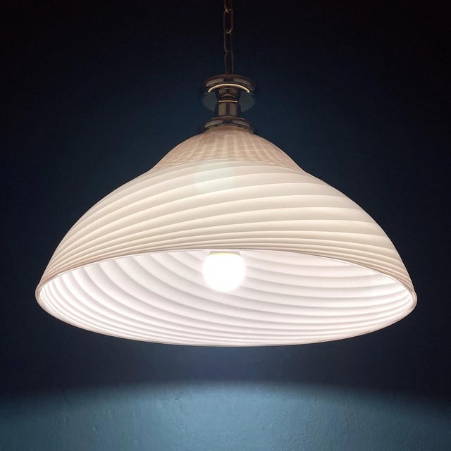 Large Italian Swirl Pendant Lamp in Pink Murano Glass, 1970s For Sale - Image 10 of 11