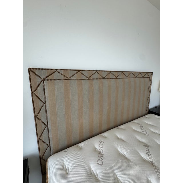 Contemporary Custom Upholstered King Bed Frame For Sale - Image 3 of 3