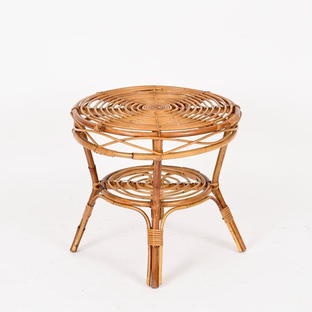 French Riviera Style Rattan and Woven Wicker Coffee Table, Italy, 1970s For Sale - Image 10 of 12