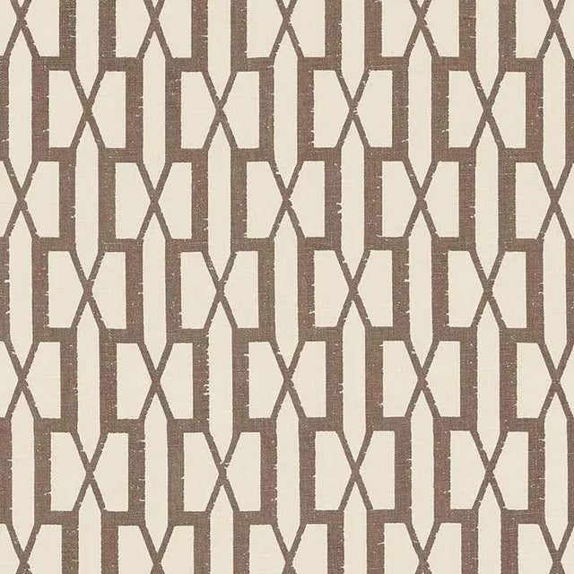 Schumacher X Veere Grenney Belvedere Fabric in Berber Brown For Sale