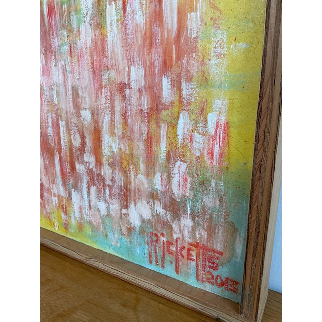 Yellow "Abstract #279" Large Original Acrylic on Board by D. Ricketts, 2013 For Sale - Image 8 of 9