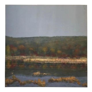 “combines Autumn Wetlands” Oil and Collage on Canvas Mounted on Board . For Sale
