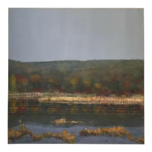 “combines Autumn Wetlands” Oil and Collage on Canvas Mounted on Board .