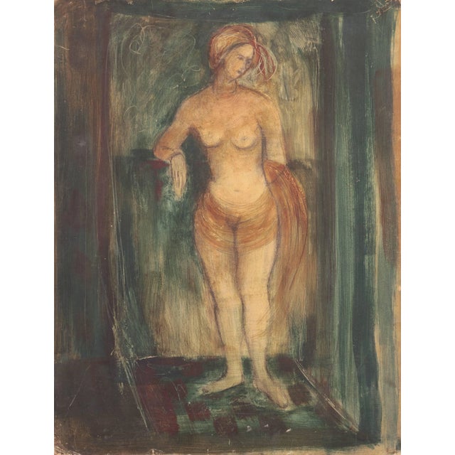 'Standing Nude' by Esther Fuller, Post-Impressionist Woman Artist, Circa 1953 For Sale