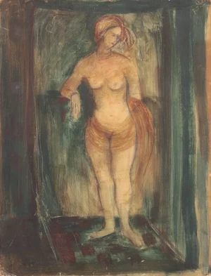 'Standing Nude' by Esther Fuller, Post-Impressionist Woman Artist, Circa 1953