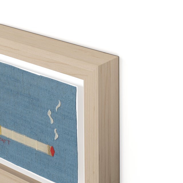 DESCRIPTION: Ruth the Dijon Cigarette by Willa Heart in Natural Frame, Mini Art Print This is a print of a handmade fabric...