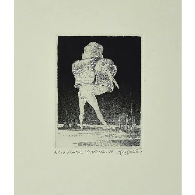 Leo Guida, The Sentinel, Etching, 1970 For Sale - Image 3 of 3