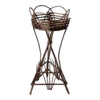 Antique Adirondack Twig Planter Table For Sale